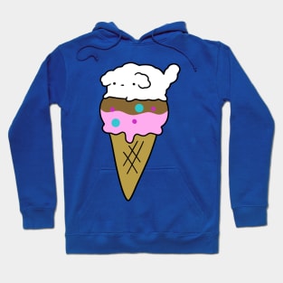 White Fluffy Dog Icecream Hoodie